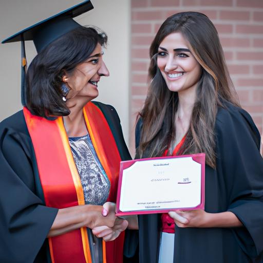 Anush Apetyan proudly holding her degree, a testament to her dedication and hard work