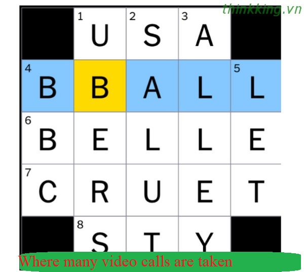 Where Many Video Calls Are Taken Crossword Clue thinkKING